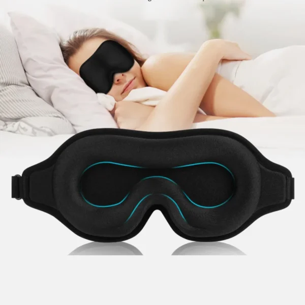 3D Contoured Sleep Mask — Memory Foam, Total Blackout, Zero Pressure on the Eyes