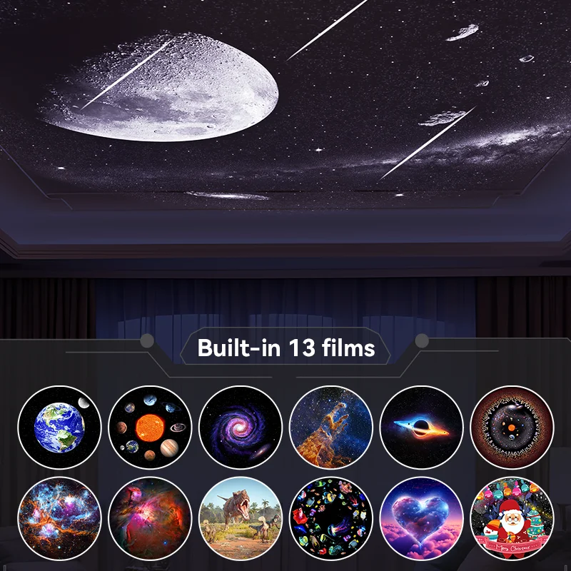 Galaxy Star Projector — 13-in-1 Nebula & Planetarium Night Light, Remote Control