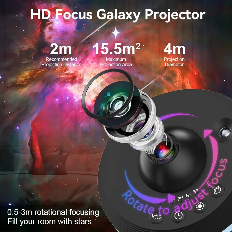 Galaxy Star Projector — 13-in-1 Nebula & Planetarium Night Light, Remote Control