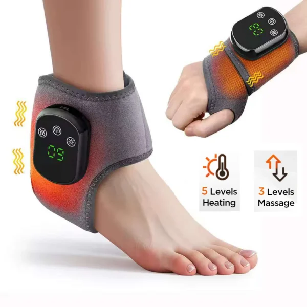 Heated wrist and ankle massage wrap with vibration