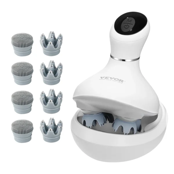Electric Scalp Massager — Rechargeable, Waterproof, 4 Kneading Heads